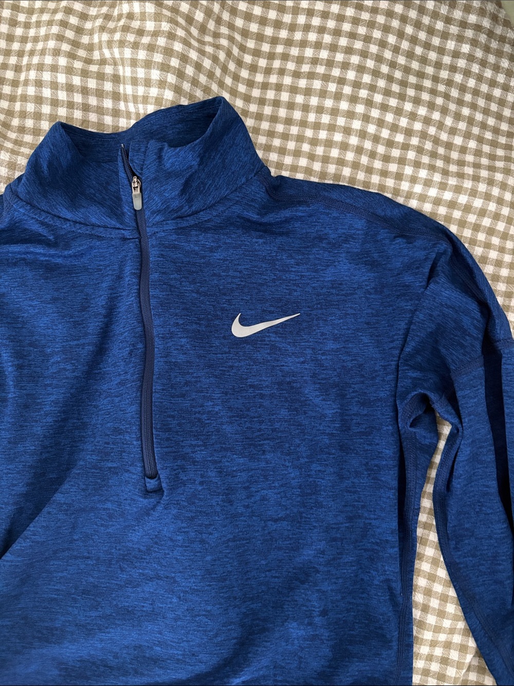 Nike Royal Blue Heather Quarter-Zip Pullover
